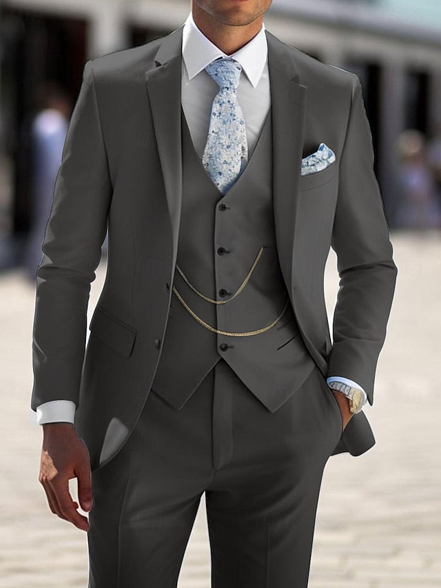 Luke | Men's Wedding Suit Tailored Fit 3-Piece Black