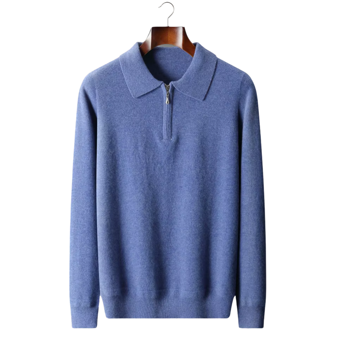 Wool Half-Zip Polo