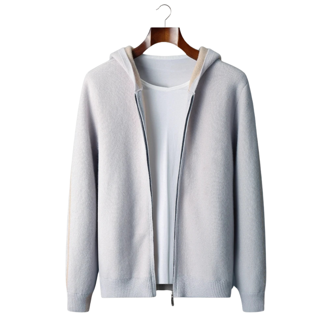 Cashmere Two Tone Zipper Hoodie