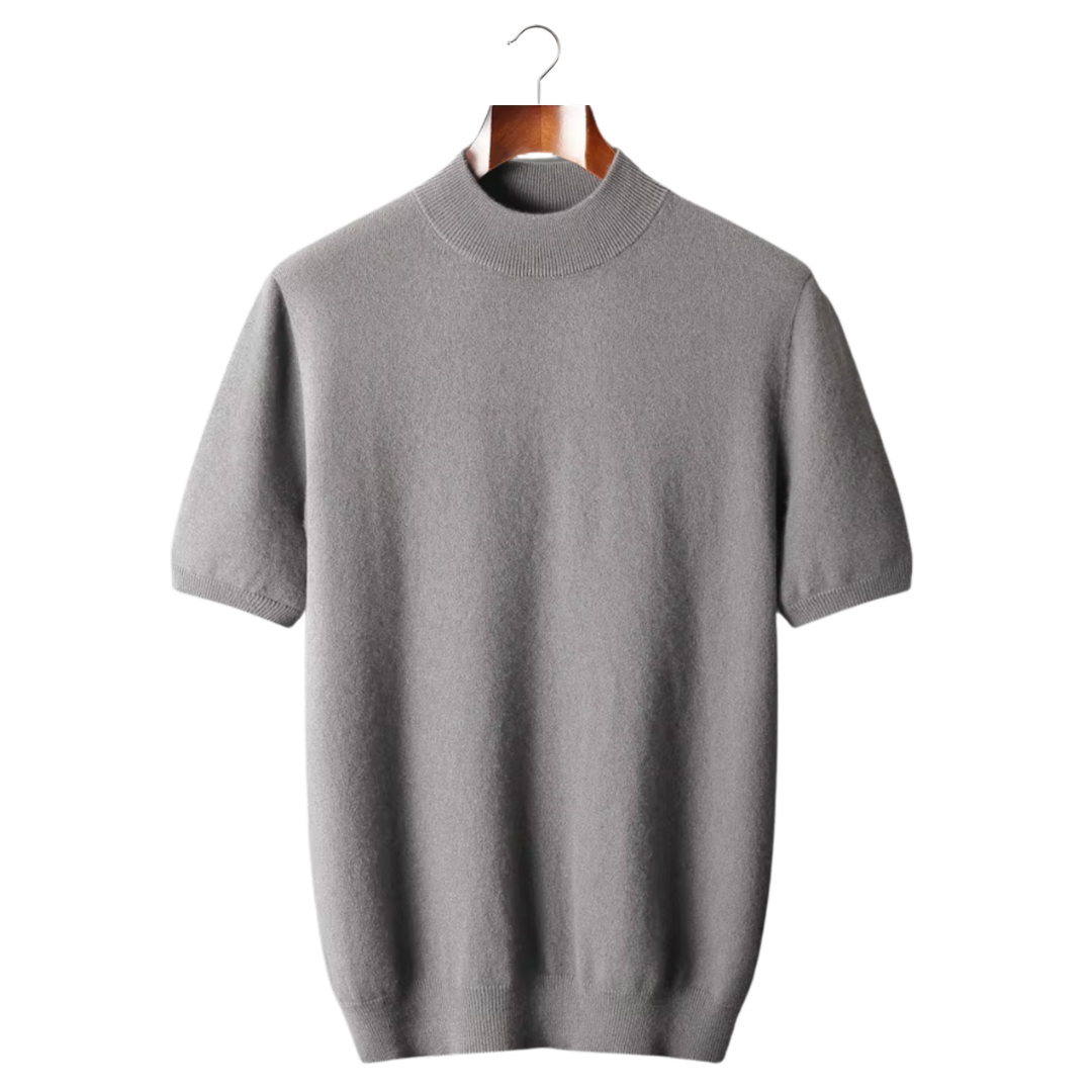 Cashmere Mock Neck T-Shirt